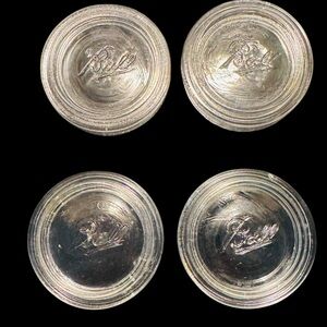 Vtg BALL Glass Canning Jar Insert Lids for Small Mouth 2 5/8 Jars SET OF 4